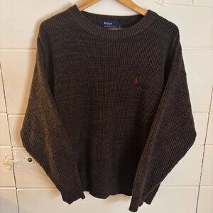 Classic Polo chocolate brown crewneck knit sweater 🤎✨
